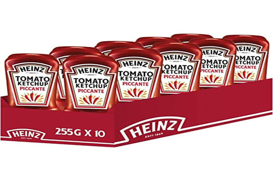 Heinz Fiery Chilli Ketchup, 10 x 225 g - Ten-pack of fiery chili flavored ketchup.