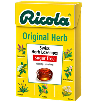 Ricola Sugar Free Original Herb Swiss Herb Lozenges Drops Pack of 2 Pouch, 2 x 40 g - Double Herb Drops!