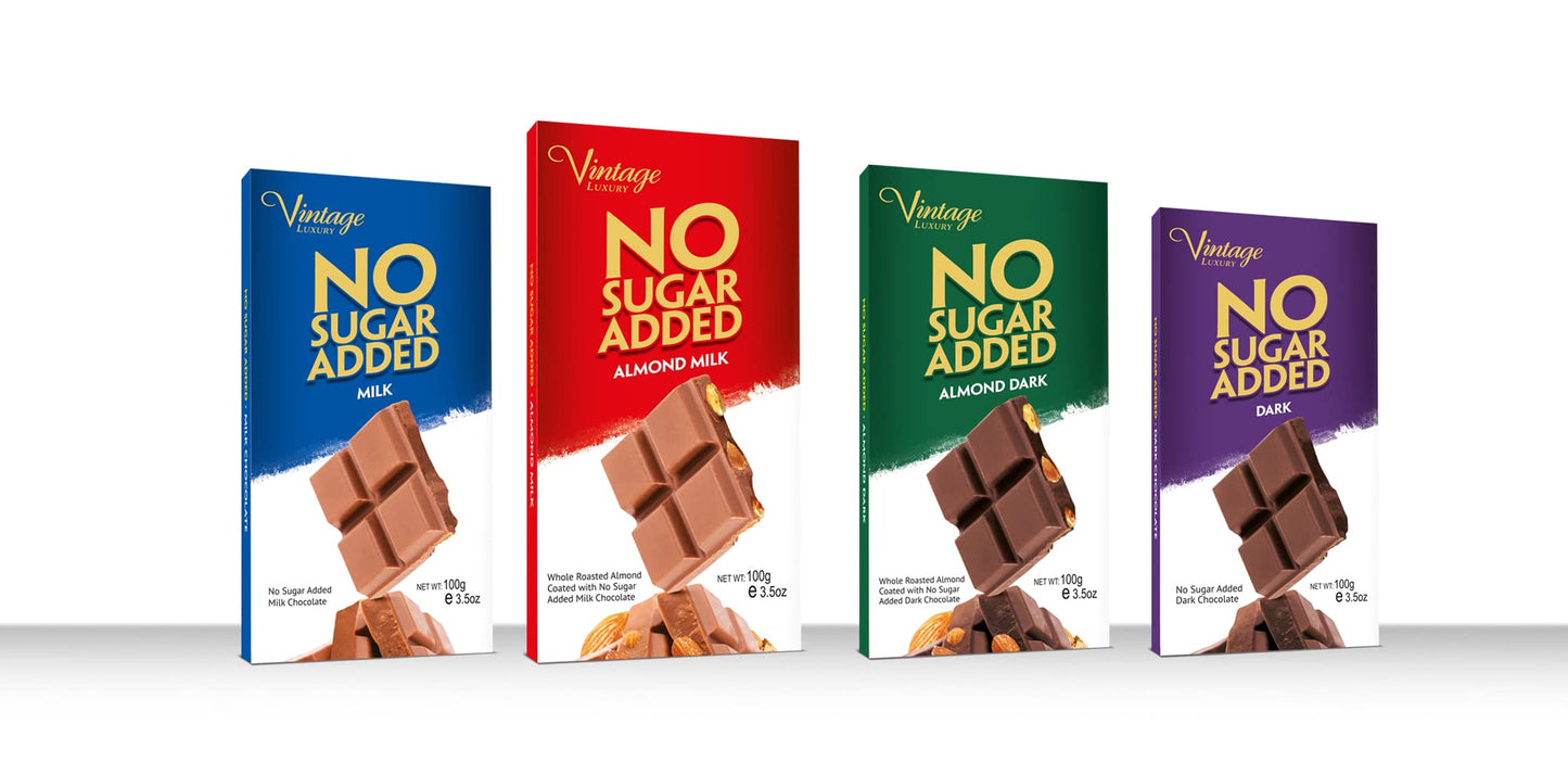 Vintage Luxury No Sugar Added Imported Delicious Chocolate Bar 100gm (Almond Milk)