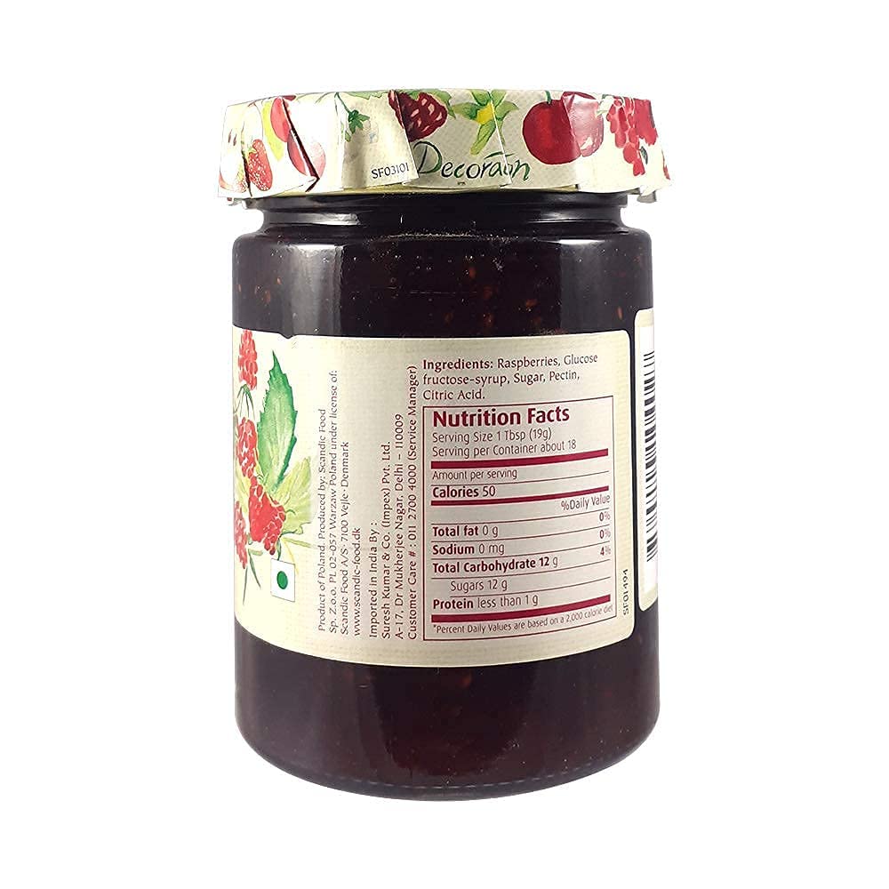 CANOE Dana Strawberry Jam + Raspberry Jam, 340g, Pack of 1 Each, Product of Poland - Strawberry & raspberry duo