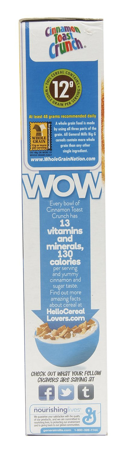 General Mills Cinnamon Toast Crunch - 345g Carton - Start your day with the sweet and spicy flavor of Cinnamon Toast Crunch