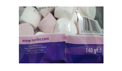 Haribo Chamallows Pink & White Marshmallow, 21 Candy Share Size, 2 x 140 g Pack of 2 - Two packs of delightful pink and white marshmallows.