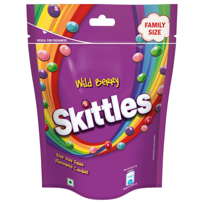 Skittles Wild Berry Chewy Fruit Candy | Bite-Size Fruit Candies Pack | Delicious Fruity Berry Flavours (Berry Punch, Cherry, Raspberry, Strawberry, and Melonberry) | Imported Candies | 196g