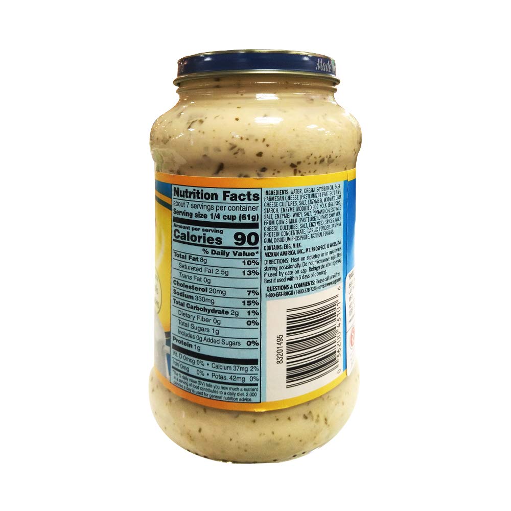 Ragu Creamy Basil Alfredo Pasta Sauce, 453g, Product of USA - Creamy basil Alfredo pasta sauce, 453g!