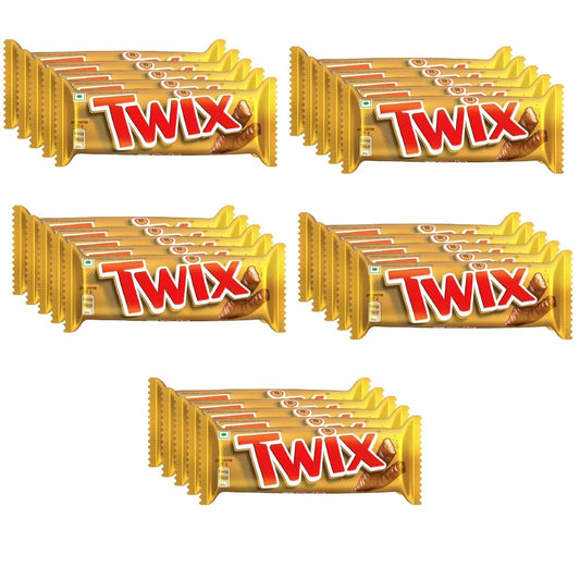 Twix Caramel Cookie Chocolate Bar | Loaded with Soft Nougat, Chewy Caramel, & Crunchy Cookie | Premium Chocolate Pack for Sharing with Family & Friends | 50g | Pack of 25