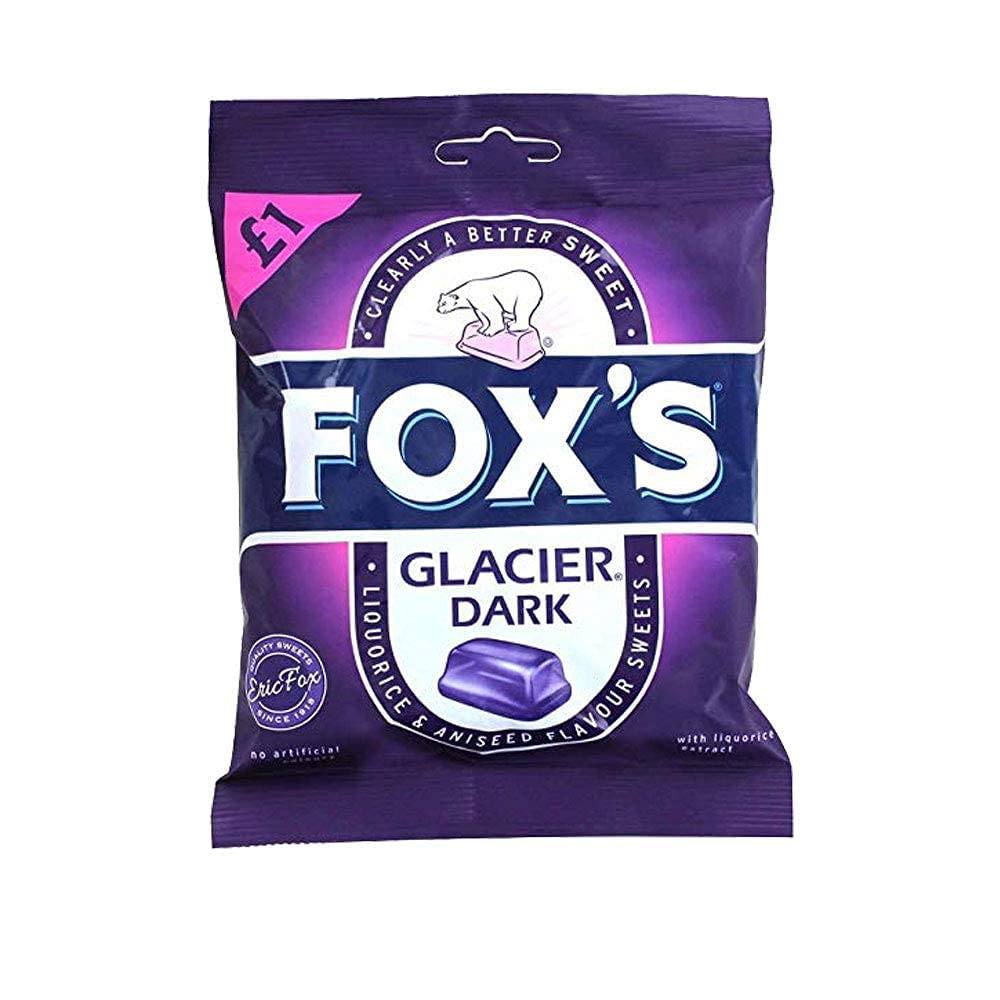 Fox's Glacier Dark Pack of 4 Pouch, 4 x 195 g - Four-pack glacier dark!