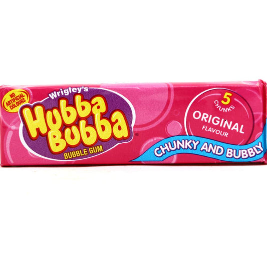 Hubba Bubba Chunky and Bubbly Original Flavored Chewing Gum - 5-Stick Pack - Chew on Fun!