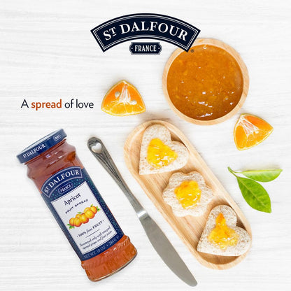 St Dalfour Apricot Fruit Spread 284 g | No Added Sugar | 100% from Fruit | No Added Preservatives, Colours, Flavors or Sweeteners | No Corn Syrup | Traditional French Recipe