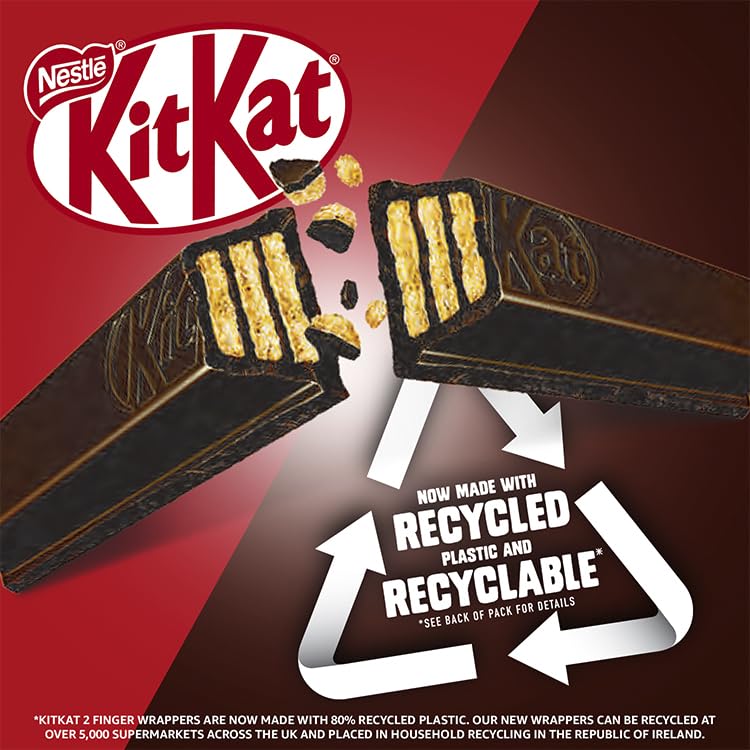 Kitkat 2 Finger Dark Chocolate Biscuit Bar, 186.3 g - Enjoy the rich taste of dark chocolate in Kitkat 2 Finger Dark Chocolate Biscuit Bar, 186.3 g.