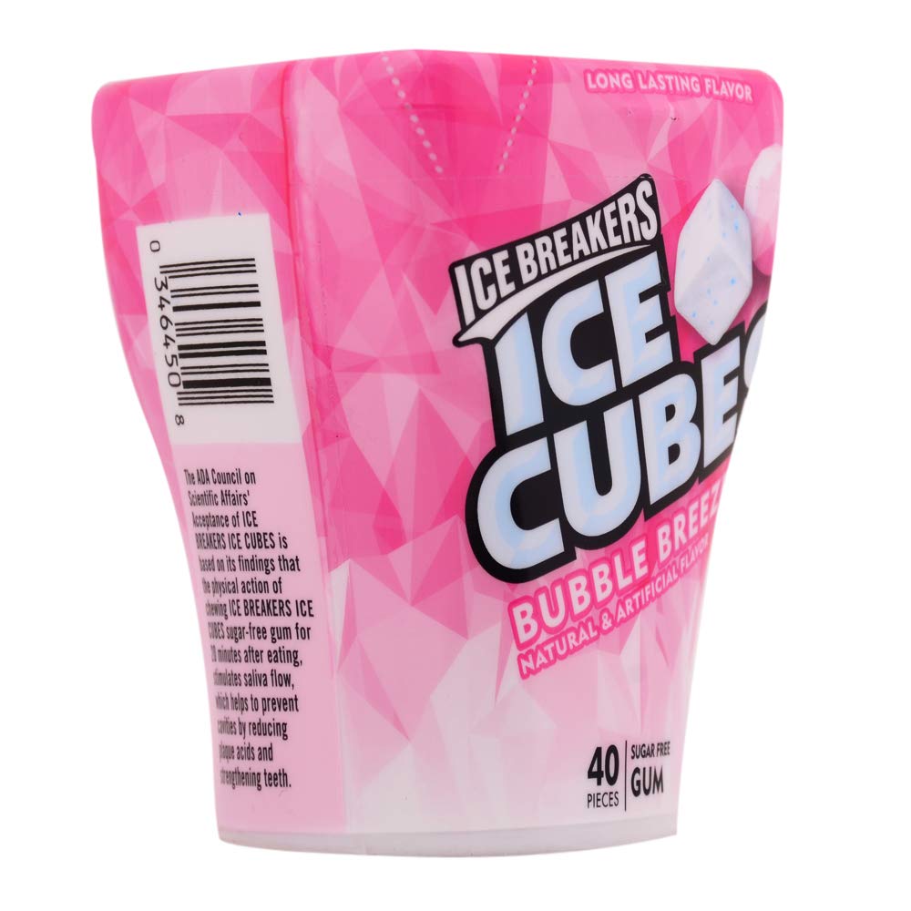 Ice Breakers Ice Cubes Sugar Free Gums - Bubble Breeze, 40 Pieces - Bubble Breeze flavor gum cubes, 40 sugar-free pieces.