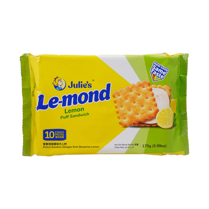 Le-Mond Puff Sandwich Lemon Flavoured Cream - 180 Grams X Pack of 2 - "Lemon Cream Puffs!"