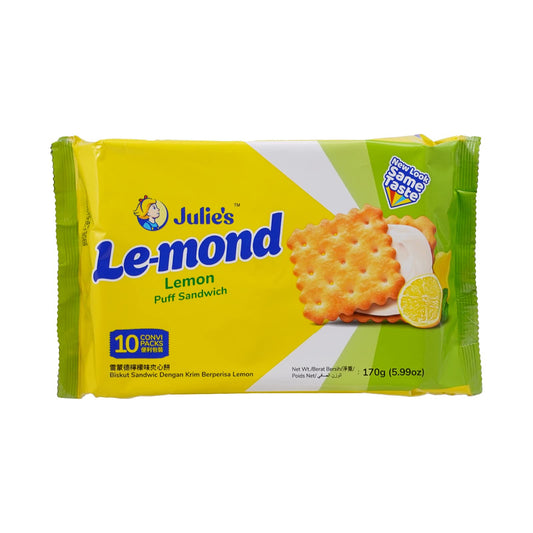 Le-Mond Puff Sandwich Lemon Flavoured Cream - 180 Grams X Pack of 2 - "Lemon Cream Puffs!"