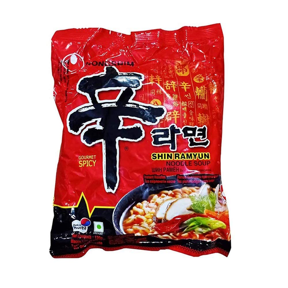 Nongshim Shin Ramyun Korean Style Spicy Noodle Soup Instant Noodles, 4.23 oz / 120 g - "Nongshim Shin Ramyun - 120g of Korean Style Spicy Noodle Delight!"