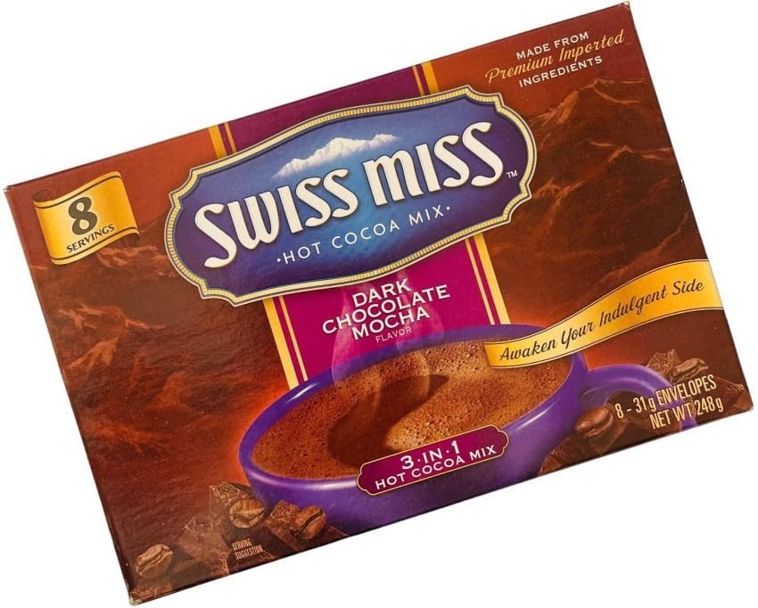 Swiss Miss Dark Chocolate Mocha Hot Cocoa Mix - Rich & Creamy Blend for Ultimate Indulgence, 248g