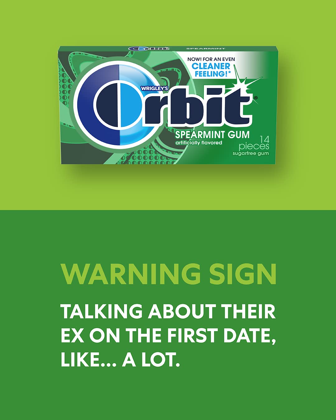 Wrigley's Orbit Spearmint Sugar-Free Gum - 1.16 oz / 33g - Stay Fresh!