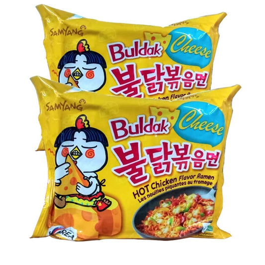 Sam Yang Hot Chicken Ramen Buldak Cheese Noodles-140gm (Pack of 2) (Imported)