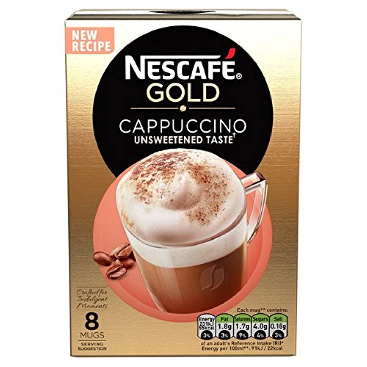 Nescafe Gold Cappuccino Unsweetened 113.6g - "Unsweetened Gold Cappuccino - Pure Coffee Joy!"