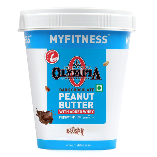 MYFITNESS High Protein Dark Chocolate Peanut Butter Crispy 510g | With Added Whey | 23g Protein | Nut Butter Spread | Gluten Free | Zero Trans Fat | Protein Rich Snack for Muscle Building & Repair