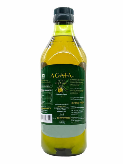 Agata Olive Pomace Oil, Perfect for Marinades, Pasta, & Dressing, 1 Litre (916g) - Versatile and Flavorful!