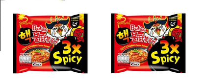 Samyang Hot Chicken 3X Spicy Instant Buldak Noodles Ramen Flavor (140 grams Pack of 2)