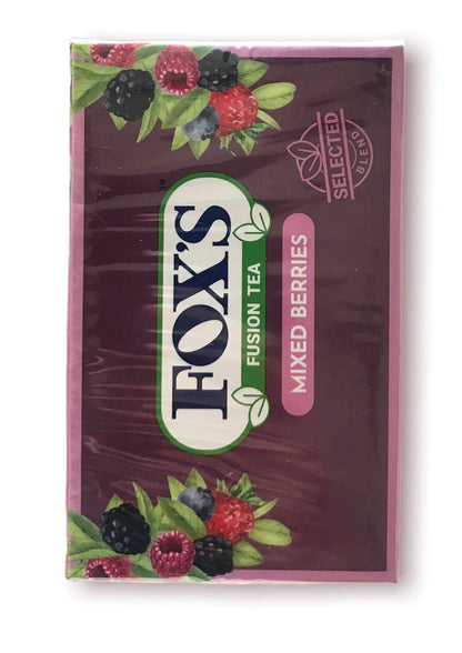 Fox's Fusion Mixed Berrie And Lychee Flavoured Black Tea 15 Enveloped Tea Bags In Each Box 25g Each - Mixed berry and lychee tea!