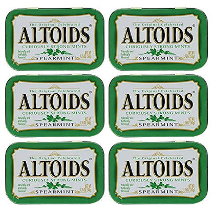 Altoids Curiously Strong Mints Spearmint Pouch, 6 X 50 g - Spearmint Multipack!