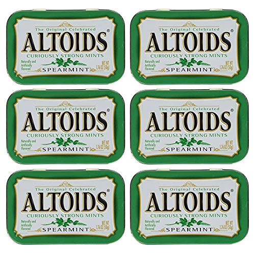 Altoids Curiously Strong Mints Spearmint Pouch, 6 X 50 g - Spearmint Multipack!