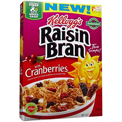 Kellogg's Raisin Bran with Cranberries Cereal, 382g - Start your day off right with Kellogg's Raisin Bran with Cranberries Cereal, 382g.