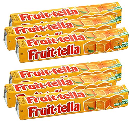 Fruit-tella Orange, 6 x 36 g - Orange-flavored chewy candy! Enjoy the tangy and sweet orange flavor in every bite with this multipack!