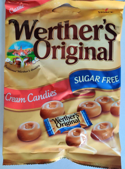 Storck Werther's Original Cream Candies Sugar Free, Pack of 2, 70g Each