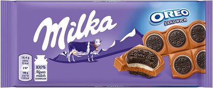 Milka Oreo Sandwich Chocolate Bar, 92g - "Oreo Sandwich Bliss!"