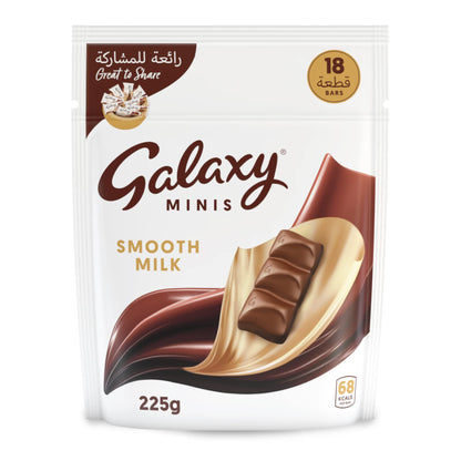 Galaxy Milk Chocolate Mini 18 Bars Packet 225g - Milk chocolate mini bars! Enjoy the smooth and creamy Galaxy chocolate in convenient mini bars!