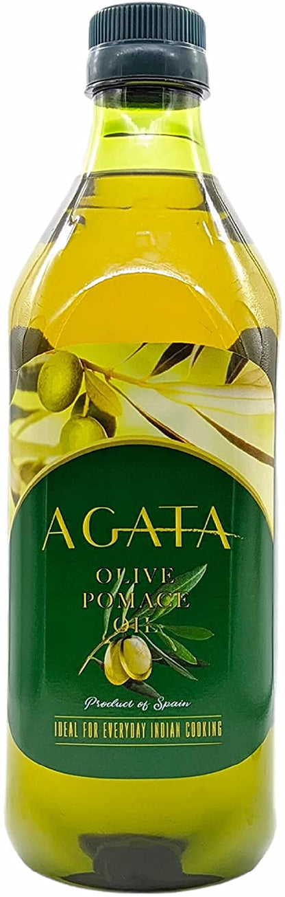 Agata Olive Pomace Oil, Perfect for Marinades, Pasta, & Dressing, 1 Litre (916g) - Versatile and Flavorful!