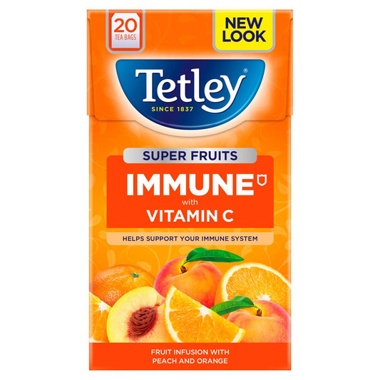 Tetley Immune Vitamin C Fruit Infusion with Peach and Orange 20 Bags