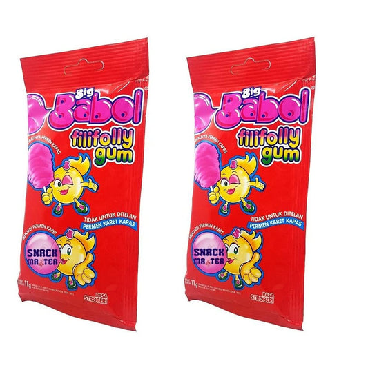 Big Babol Fili Folly Gum Strawberry Flavour 11g Pack Of 2 – Strawberry goodness in every chew!