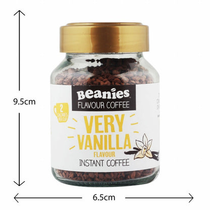 Beanies Very Vanilla Flavour Premium Freeze-Dried Instant Coffee, 50 g - Pack of 2 - Pure vanilla pleasure