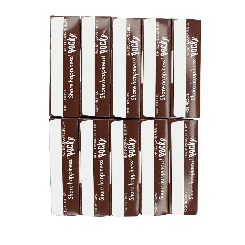 Pocky Double Chocolate Biscuit Stick Coated With Chocolate Flavour, Brown, 47 Gram, 10 Pack - "Choco-packed Pocky!"