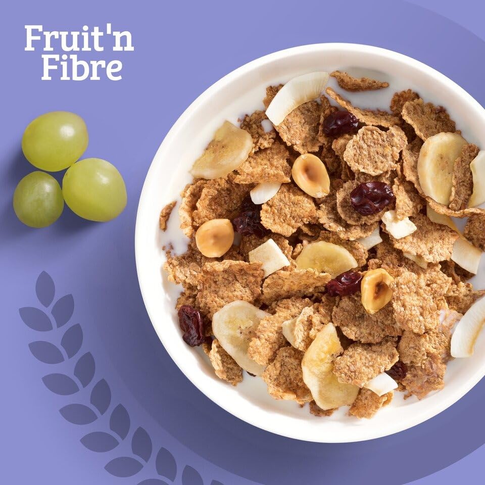 Kellogg's Fruit'n Fibre 500g - Bursting with Natural Goodness, Wholesome Breakfast Cereal with Fruits, Nuts, and High Fiber Delight