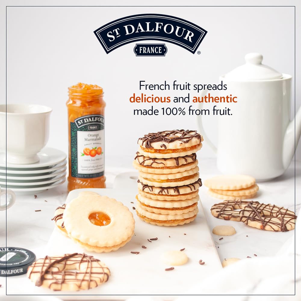 St Dalfour Orange Marmalade Fruit Spread 284 g | No Added Sugar | 100% from Fruit | No Added Preservatives, Colours, Flavors or Sweeteners | No Corn Syrup | Traditional French Recipe