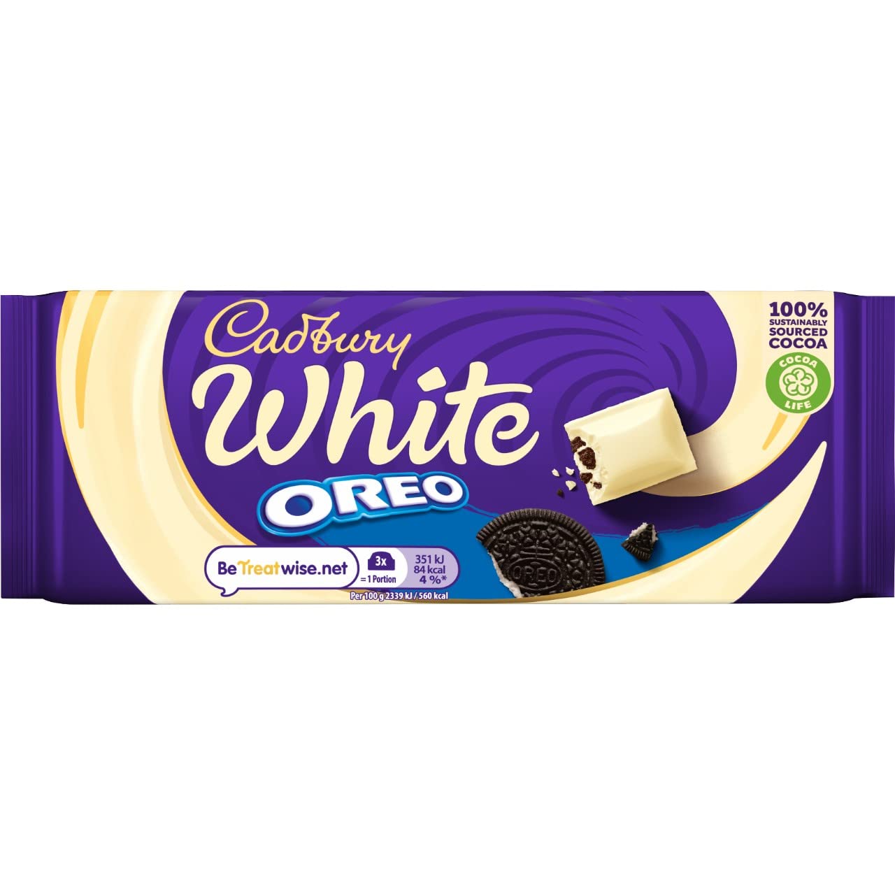 Cadbury Oreo with White Chocolate Bar, 120g - White chocolate Oreo