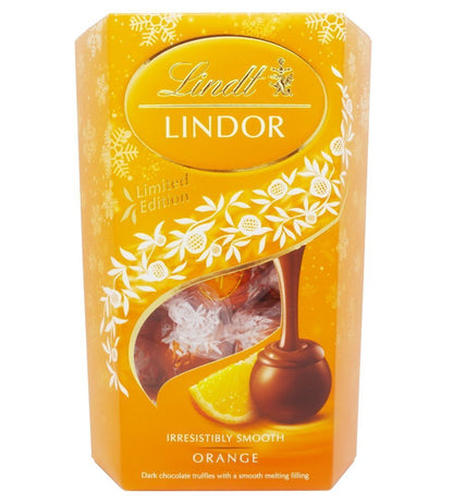 Lindt Lindor Limited Edition Orange Milk Chocolate Truffles, 200g - "Orange Truffle Treat!"