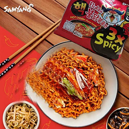 Samyang Hot Chicken 3X Spicy Instant Buldak Noodles Ramen Flavor (140 grams)