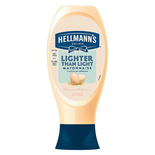 Hellmann's Lighter Than Light Mayonnaise Squeeze Bottle, 430ml - Ultra-light mayonnaise in a convenient squeeze bottle.