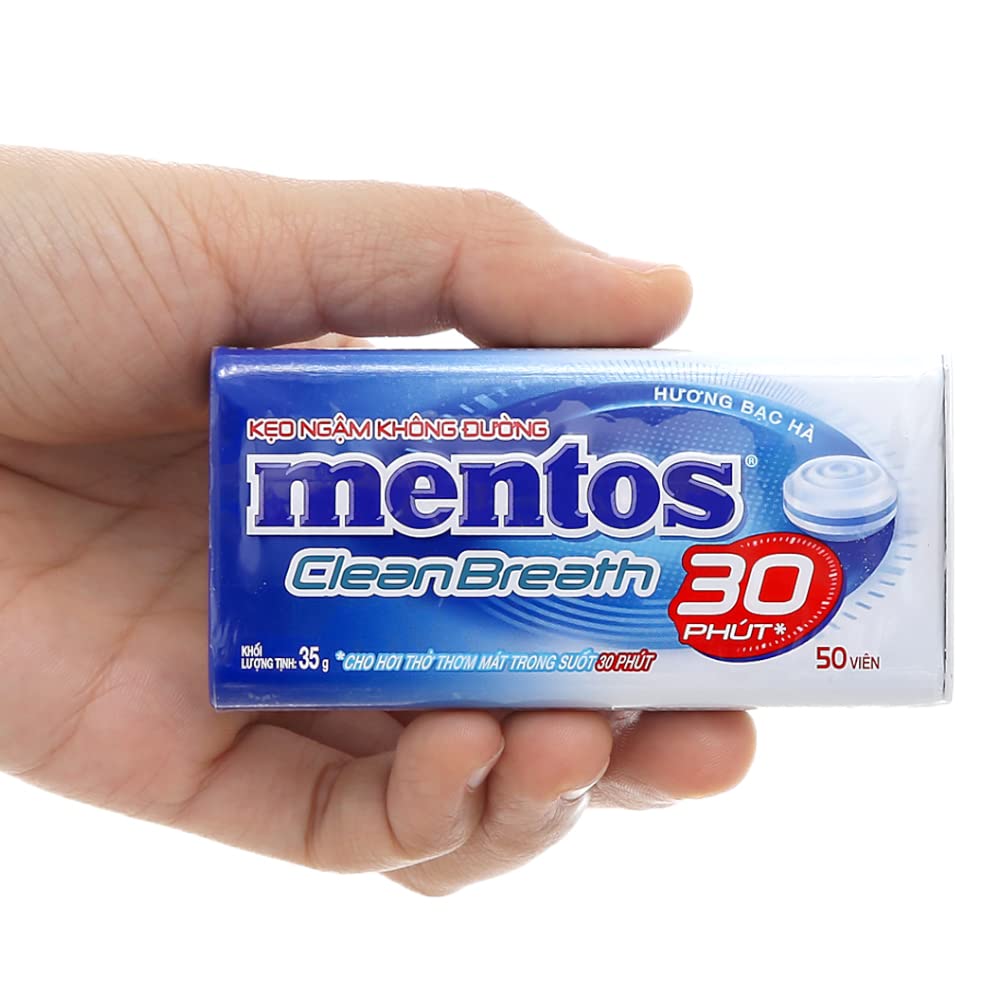 Mentos Menthol Clean Breath 30 Minutes Sugarfree Mints, 1.23 oz / 35 g - "Menthol Clean Breath Mints!"