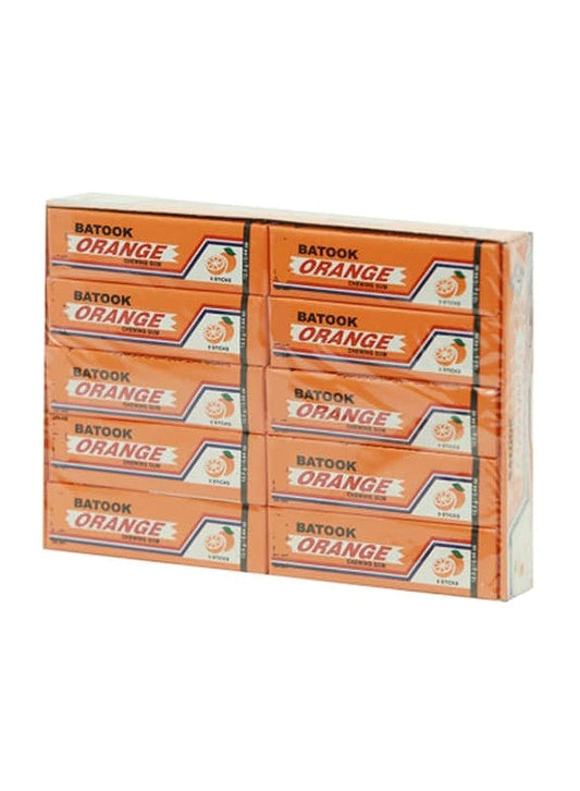 Batook 5 Sticks Orange Chewing Gum, 20 X 12.5g - Pack of 1 - Zesty orange chews