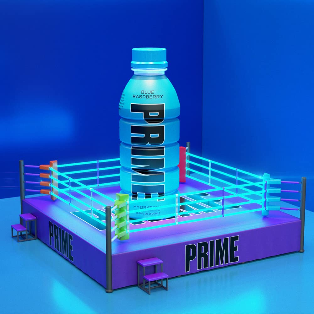 Prime Blue Raspberry Hydration Drink, 16.9 fl oz â„® 500 ml, 12 Pack - Stay hydrated with blue raspberry!