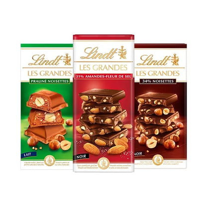 Lindt Les Grandes 31% Almonds Sea salt Caramelized Almond Smooth And Creamy Texture With A Crunchy Nutty Bite Bar 150gm