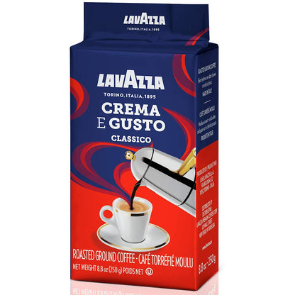 Lavazza 2 Pack Crema E Gusto Ground Coffee 8.8 Oz/250 g Each - "Crema E Gusto Duo!"