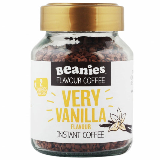 Beanies Very Vanilla Flavour Premium Freeze-Dried Instant Coffee, 50 g - Pack of 2 - Pure vanilla pleasure