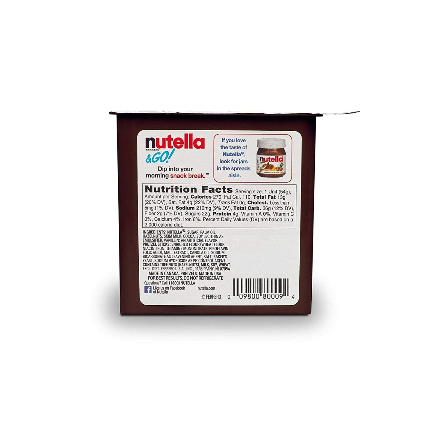 Nutella Hazelnut Spread & Pretzels Sticks &Go! - Pack of 2 Pouch, 2 x 54 g - "Perfect snack combo!"